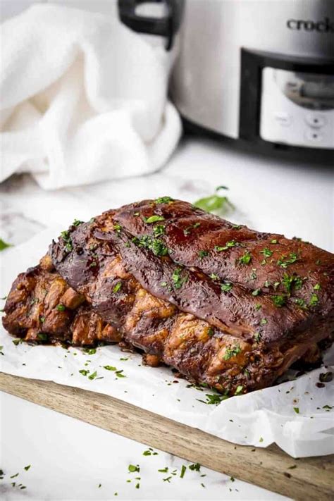 Perfectly Cooked Slow Cooker Honey Garlic Ribs Dizzy Busy And Hungry