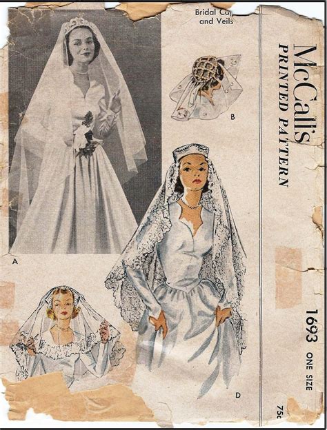 Mccalls 1693 Sewing Pattern Bridal Cap And Veils Envelope Shows