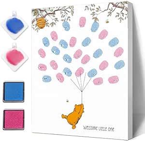 Amazon Azbuk Gender Reveal Fingerprint Tree For Baby Shower Bear