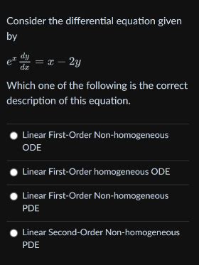 Solved Consider The Differential Equation Given By Chegg