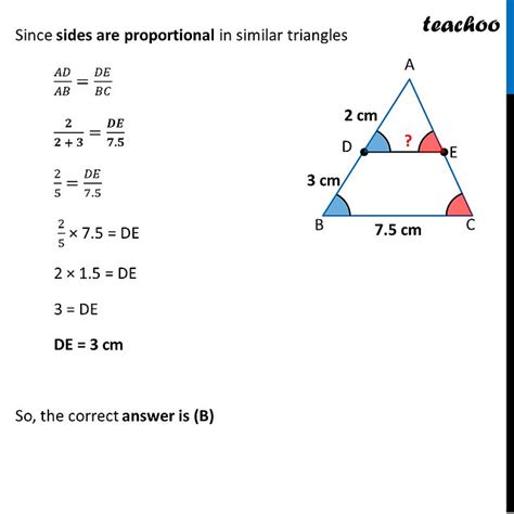 D And E Are Points On The Sides Ab And Ac Mcq Ncert Exemplar