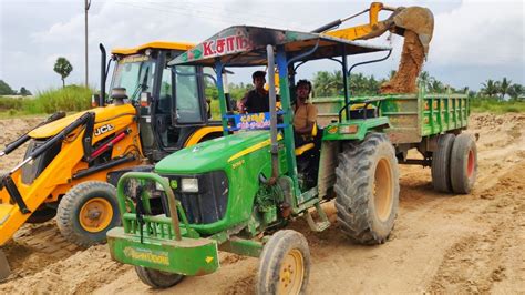 John Deere Di Power Plus Tractor With Fully Loaded Trolley Pulling