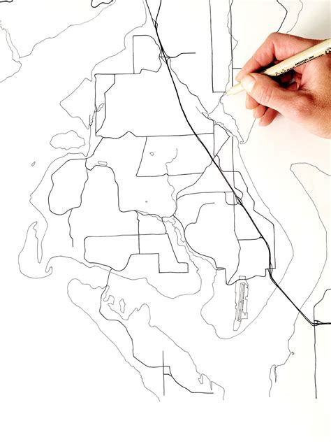 VASHON Maury Island Map Street Map WASHINGTON City Map Drawing