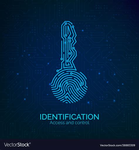 Circuit key fingerprint scanner scan biometric Vector Image