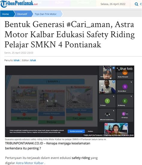 Bentuk Generasi Cari Aman Astra Motor Kalbar Edukasi Safety Riding