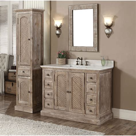 Infurniture Wk Series 49 Single Bathroom Vanity Set With Linen Tower