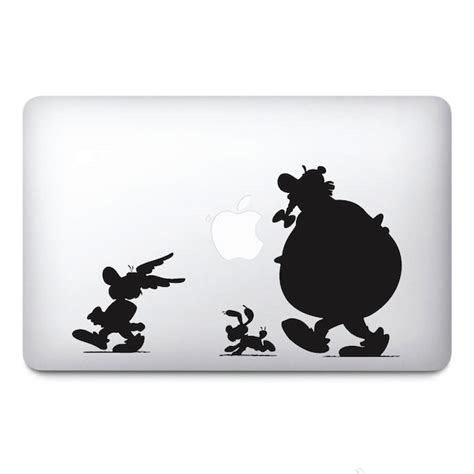 Asterix and Obelix Macbook Stickers on black vinyl Laptop | Etsy