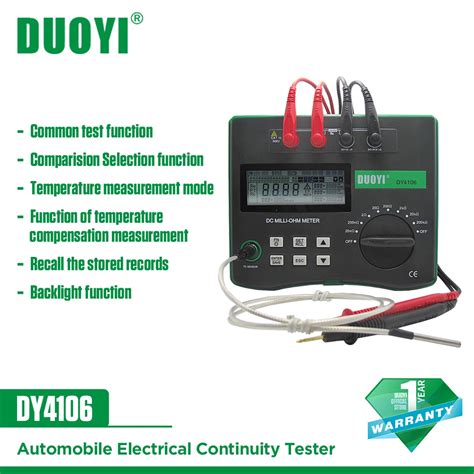 Duoyi Dy Digital Milli Ohm Meter Hd Lcd Backlit Wire Test Low