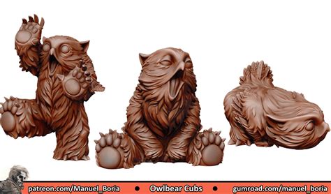 Oc Art Owlbear Cub Miniatures Dnd