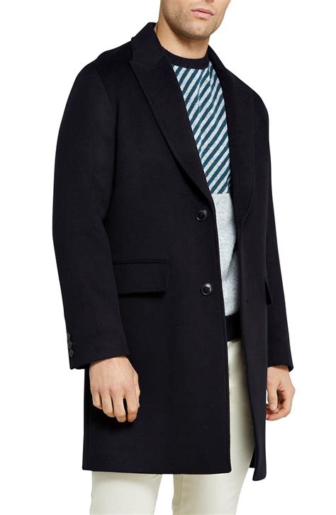 Ted Baker Raydon Wool Coat In Blue For Men Lyst