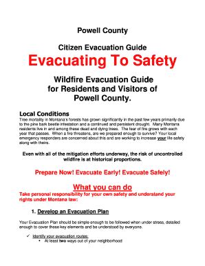 Fillable Online Powell County Citizen Evacuation Guide Evacuating To