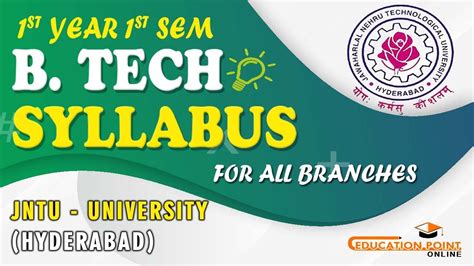 Jntuh B Tech 1st Year 1 Semester Syllabus For All Branches Jntuh B Tech 1st Year Syllabus