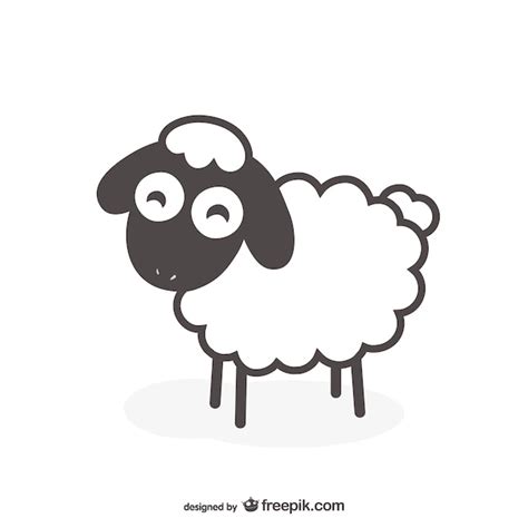 Black And White Sheep Vector Free Vector