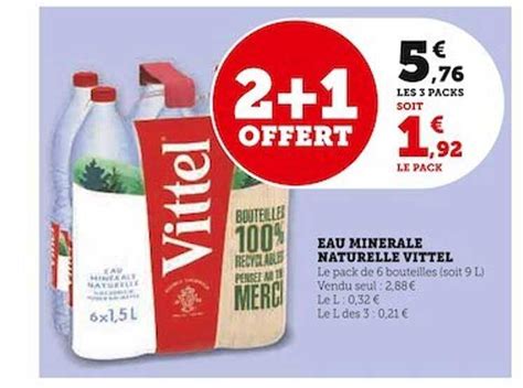 Promo Eau Minérale Naturelle Vittel chez Super U iCatalogue fr