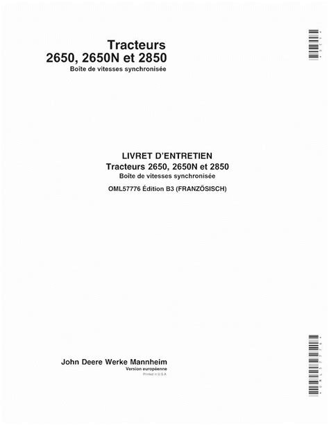 John Deere 2650 2650n 2850 Synchronized Transmission Tractor Pdf