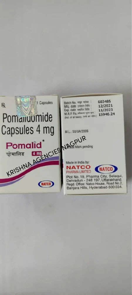 Pomalidomide Capsules Mg At Rs Bottle Pomalidomide In Nagpur