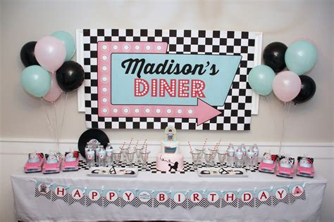 50s Birthday Party Decor 1950 Sock Hop Diner Birthday Party | Etsy