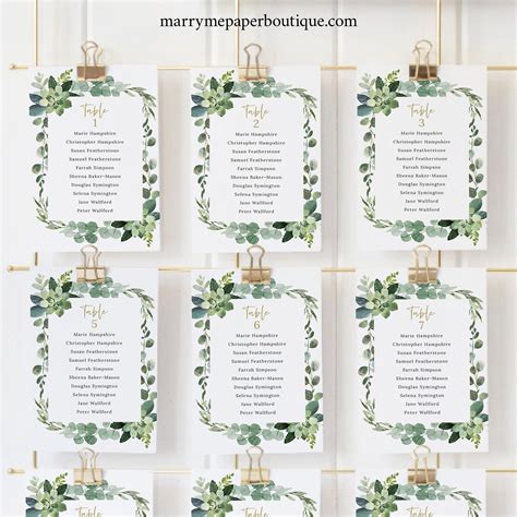 This Wedding Seating Cards Template Is A Fully Editable Elegant Lush