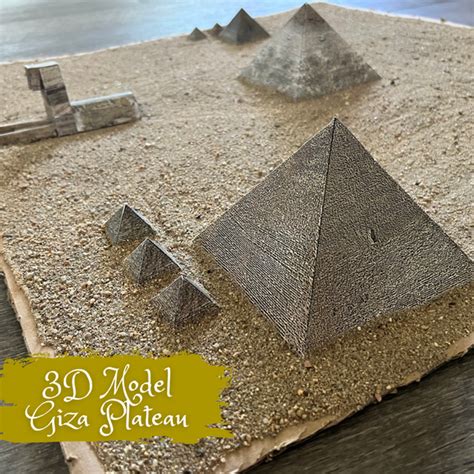 Egyptian Great Pyramids 3D Model GIZA Ancient Egypt Paper Diorama Mode ...