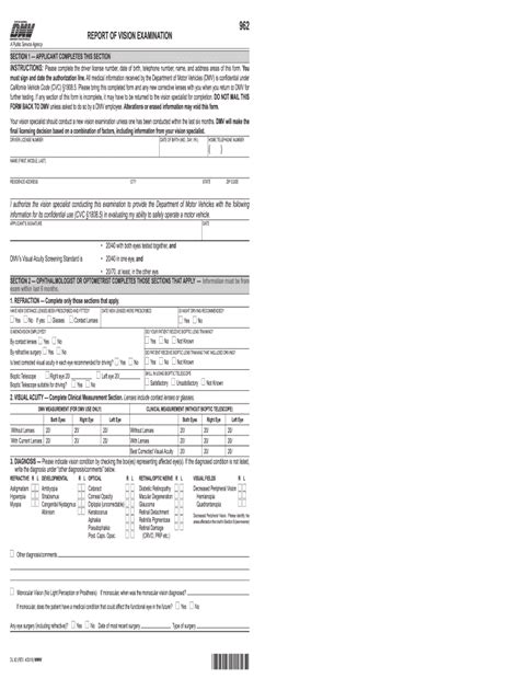 Dmv Vision Form Fill Out And Sign Online Dochub