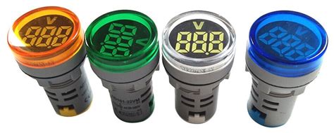 Мини Цифровой вольтметр Круглый AC 12-500V Светодиодный индикатор ...