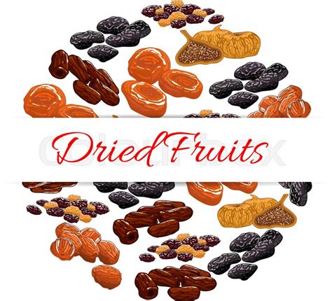 Dried Fruits Decoration Emblem Vector Stock Vector Colourbox