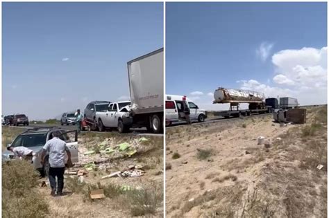 Se registra carambola y volcadura en carretera Juárez Chihuahua