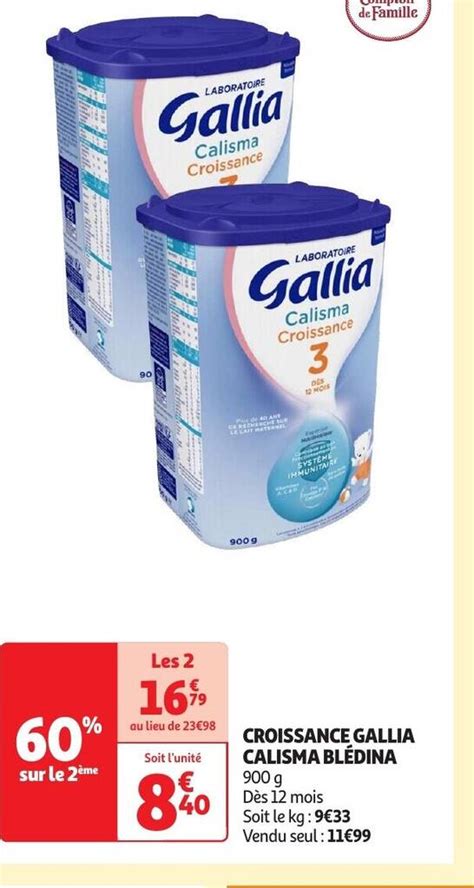 Promo CROISSANCE GALLIA CALISMA BLEDINA Chez Auchan