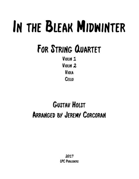 In The Bleak Midwinter For String Quartet Arr Jeremy Corcoran By