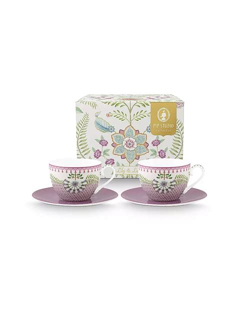 Pip Studio Cappuccino Tassen Mit Untertassen Er Set Lily Lotus Ml