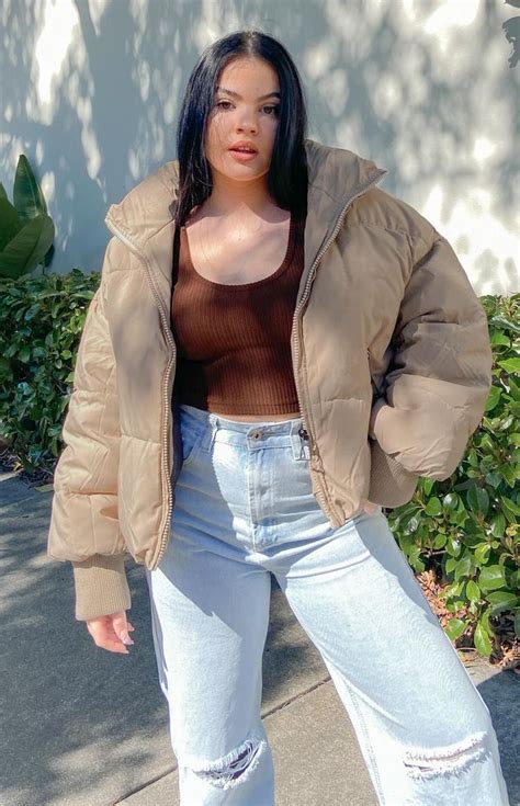 Remi Puffer Jacket Nude Puffer Jacket Long Nude Puffer Jacket Casual Weekend Outfit