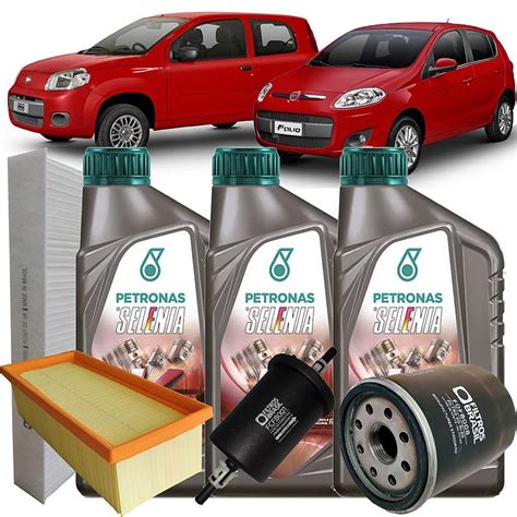 Kit Revisao Troca De Oleo Selenia W Fiat Palio Uno V Fire Evo