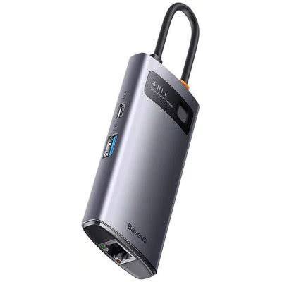 Baseus Metal Gleam Series 4 Az 1 Ben Hub USB C 3x USB 3 0 Ethernet