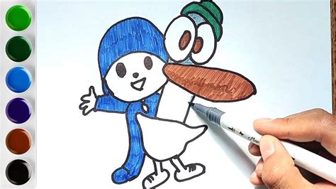 How To Draw A Pokoyo And Pato Let S Draw And Color Pocoyo And His