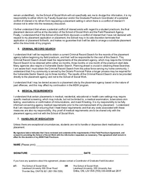 Fillable Online Msw Field Practicum Student Agreement Docx Fax Email