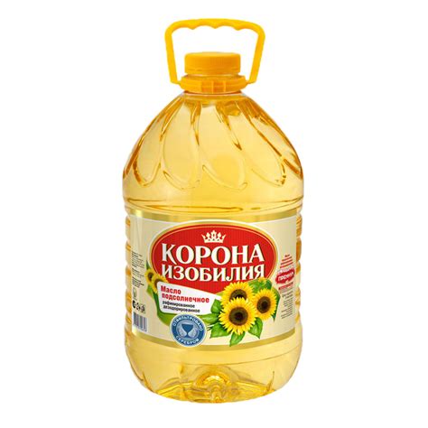 Масло Корона изобилия подсолнечное рафинированное 5л - купить с ...