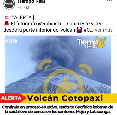 Volc N Cotopaxi Contin A En Proceso Eruptivo