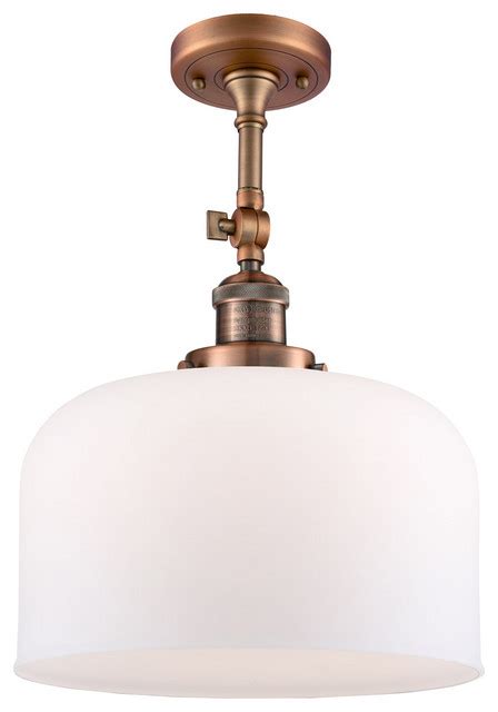 Franklin Restoration X Large Bell Light Semi Flush Mount In Antique