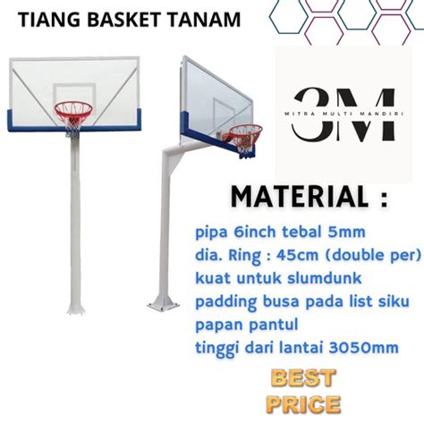 Jual Profesional Nba Tiang Basket Tanam Papan Pantul Akrilik Mm Kab