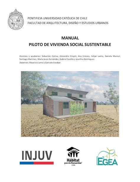 Pdf Manual Piloto De Vivienda Social Sustentable