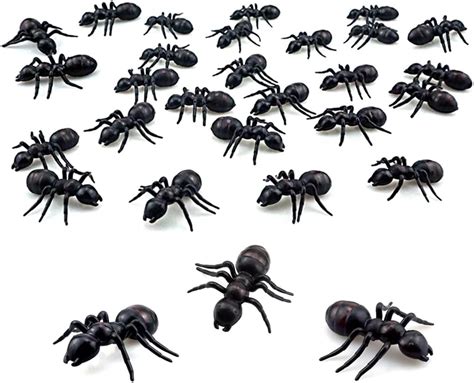 Saktopdeco 30 Pcs Big Plastic Ants Black Ants Fake Ant