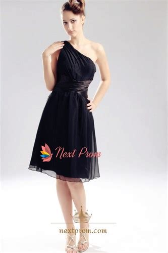 One Shoulder Chiffon Dress With Floral Detail Chiffon Cocktail Dress One Shoulder Chiffon