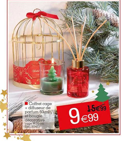 Promo Coffret Cage Diffuseur De Parfum Ml Et Bougie D Corative Chez