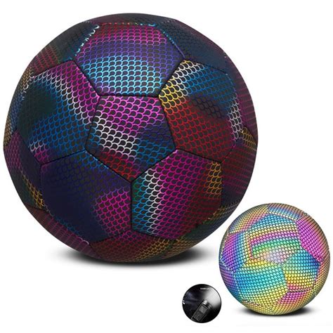 Junwell Reflective Football Holographic Luminous Soccer Ball For Night