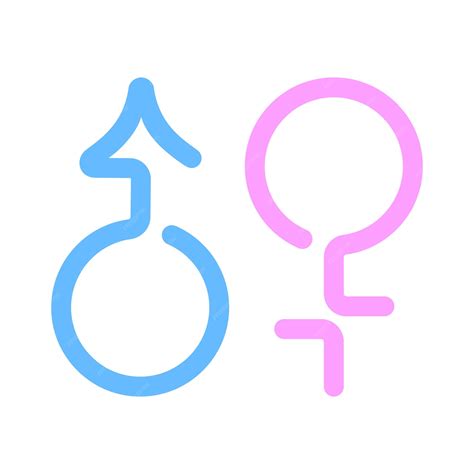 Premium Vector Gender Symbols Male And Female Line Icons Hand Drawn