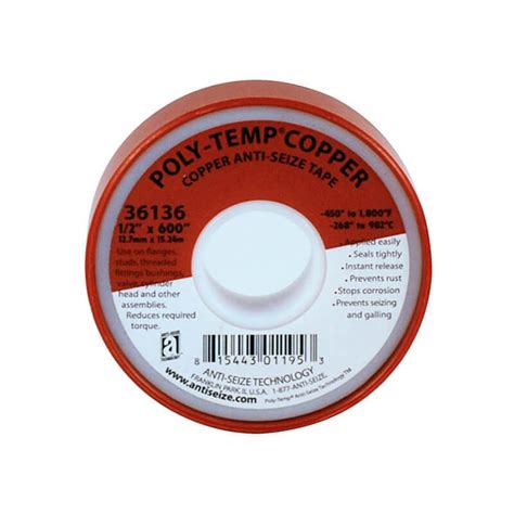 Poly Temp Copper Anti Seize Tape Size X Techsolute