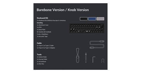 Keychron Q9 Barebone ISO Knob Gaming Tastatur Blau Hot Swap Aluminiumrahmen RGB