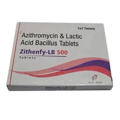 Zithenfy LS 500mg Azithromycin Lactic Acid Bacillus Tablets At Rs 39