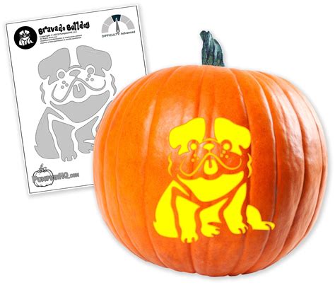 Bulldog Pumpkin Carving Stencil - Pumpkin HQ