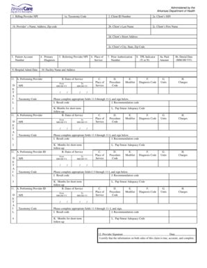 Fillable Online Healthy Arkansas Claim Form Arkansas Department Of